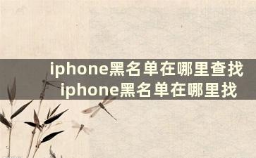 iphone黑名单在哪里查找 iphone黑名单在哪里找